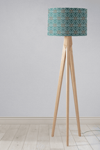 Teal and White Geometric Semi-Circle Design Lampshade, Ceiling or Table Lamp Shade - Joe’s Haven