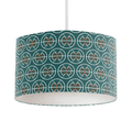 Teal and White Geometric Semi-Circle Design Lampshade, Ceiling or Table Lamp Shade - Joe’s Haven