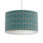 Teal and White Geometric Semi-Circle Design Lampshade, Ceiling or Table Lamp Shade - Joe’s Haven