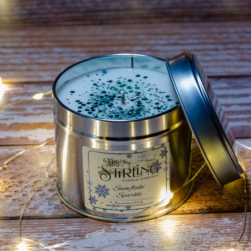Snowflake Sparkle - Travel Tin Candle - Cotton Wick - Joe’s Haven