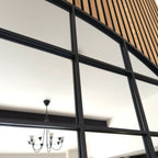 Tomi - Black Metal Arched Lattice Window Mirror - 95cm x 120cm - Joe’s Haven