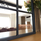 Tomi - Black Metal Arched Lattice Window Mirror - 95cm x 120cm - Joe’s Haven