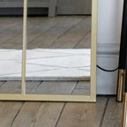 Tomi - Full Length Gold Metal Arched Lattice Window Mirror - 150cm x 60cm. - Joe’s Haven