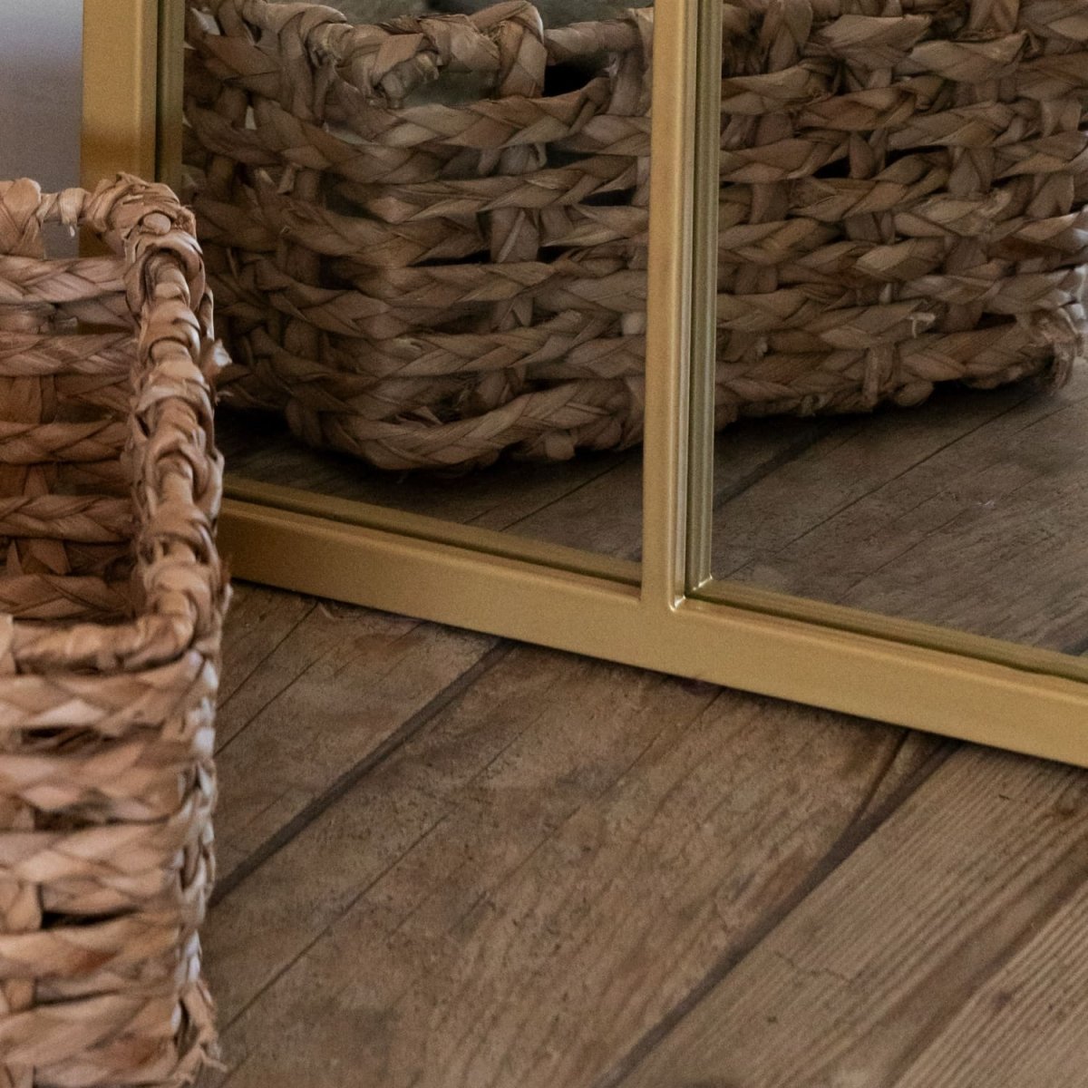 Tomi - Full Length Gold Metal Arched Lattice Window Mirror - 180cm x 90cm - Joe’s Haven