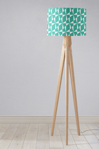 Turquoise Retro Geometric Lampshade, Ceiling or Table Lamp Shade - Joe’s Haven