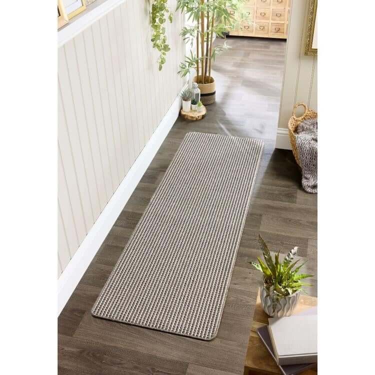 Twist Stripe Washable Mat and Runner Beige - Joe’s Haven