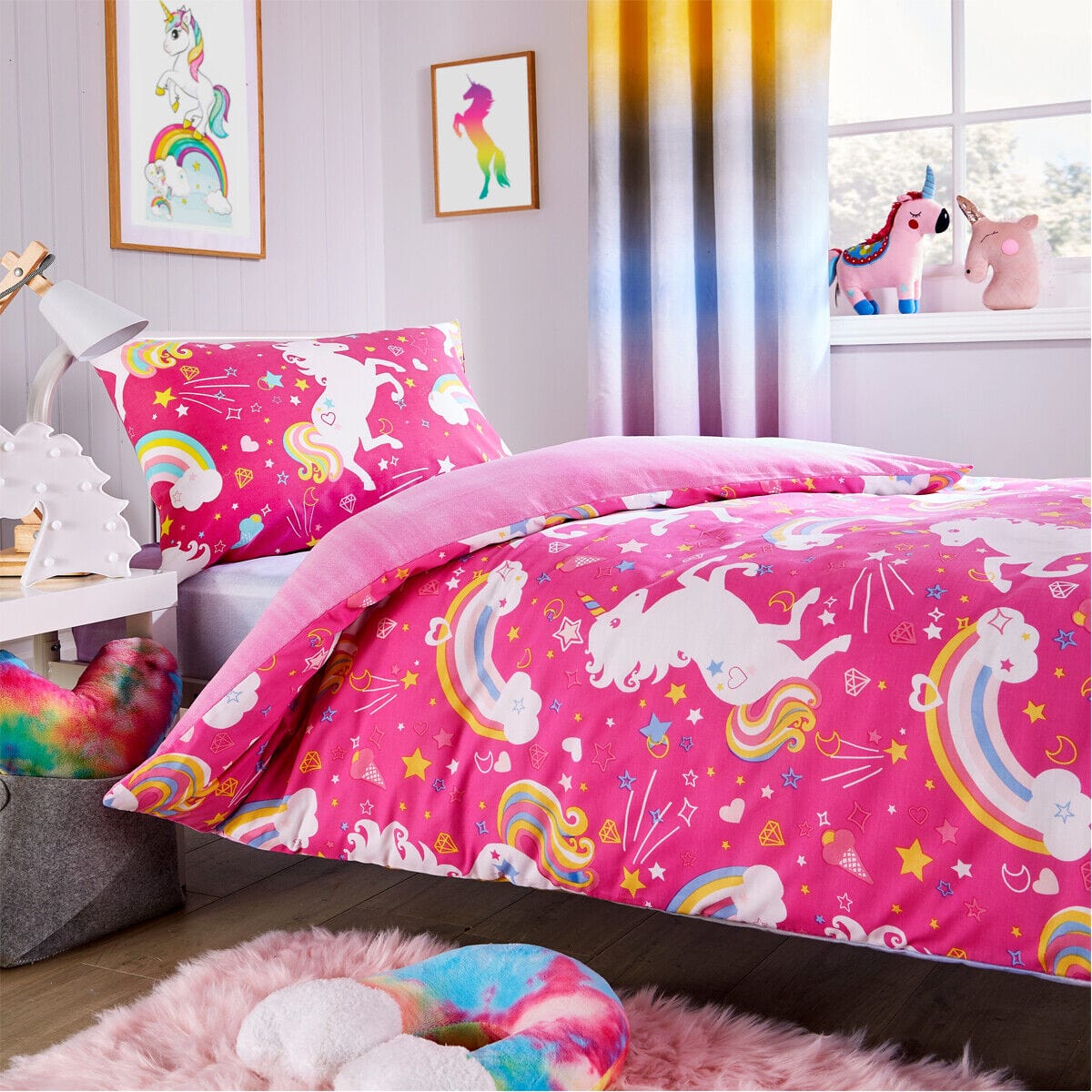 Unicorn Rainbow Kids Duvet Set