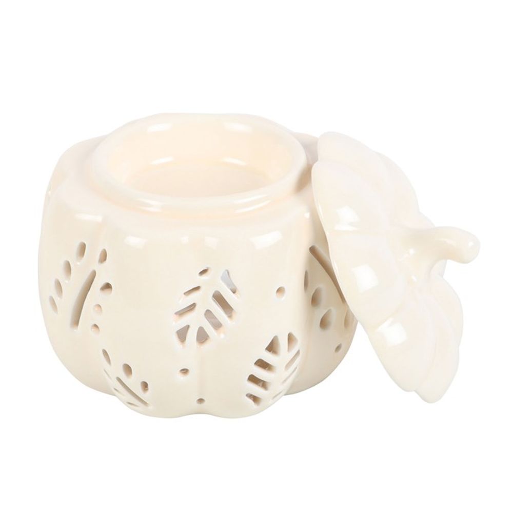 Off White Autumn Leaves Pumpkin Oil Burner - Joe’s Haven