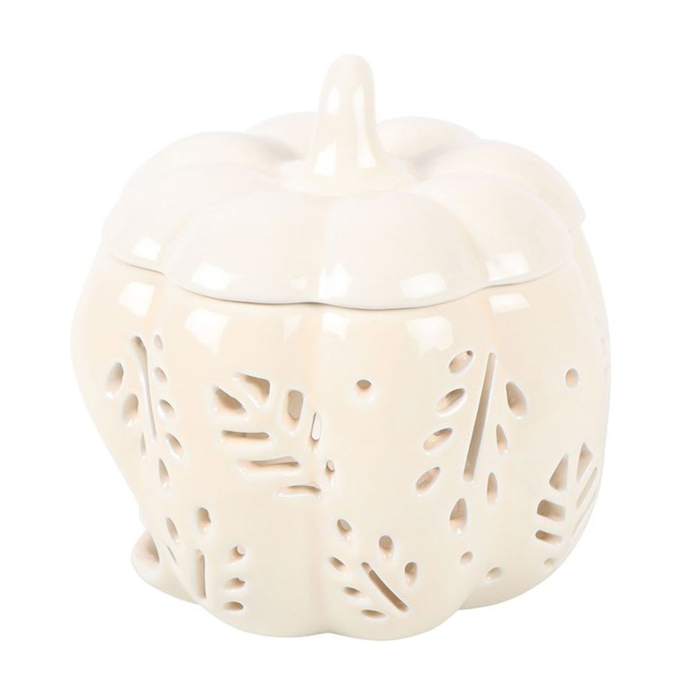 Off White Autumn Leaves Pumpkin Oil Burner - Joe’s Haven