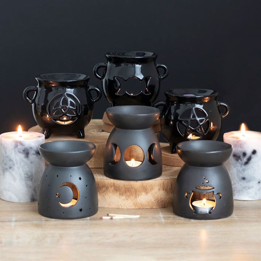 Black Mystical Moon Cut Out Oil Burner - Joe’s Haven