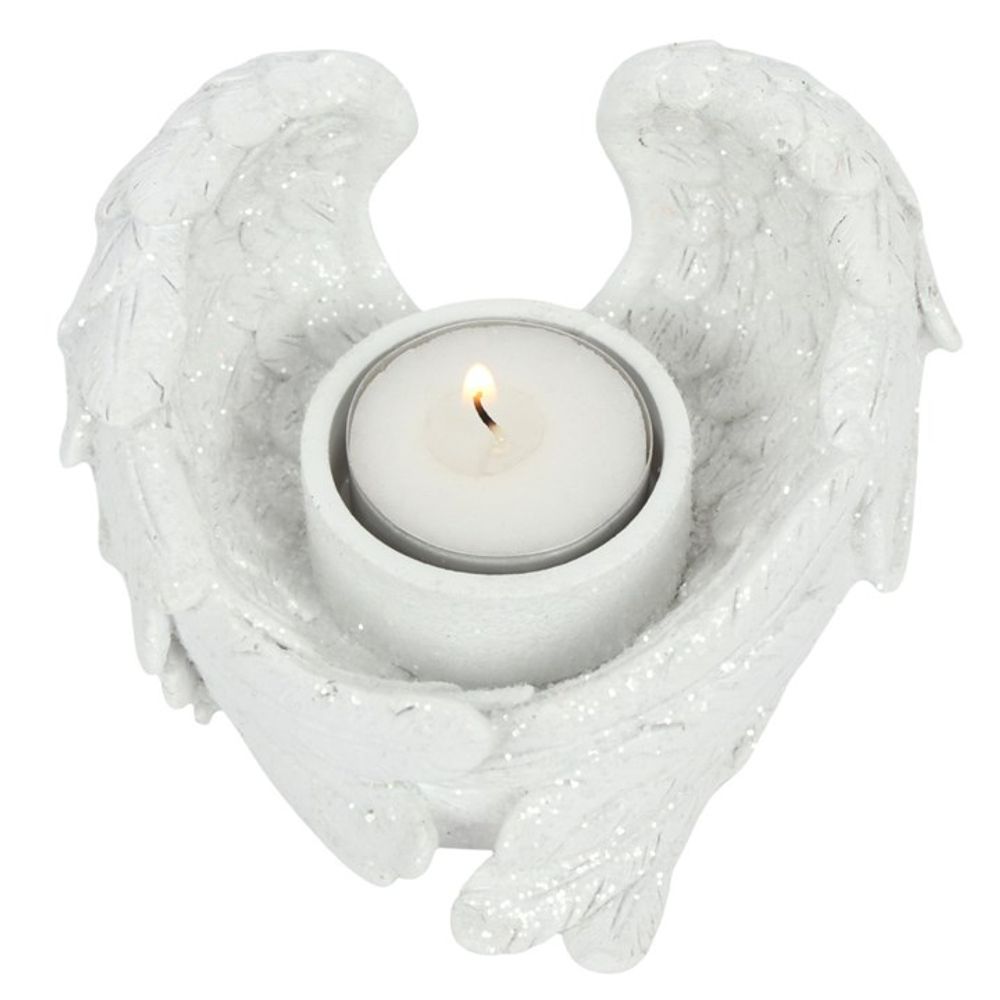 Glitter Angel Wing Candle Holder - Joe’s Haven