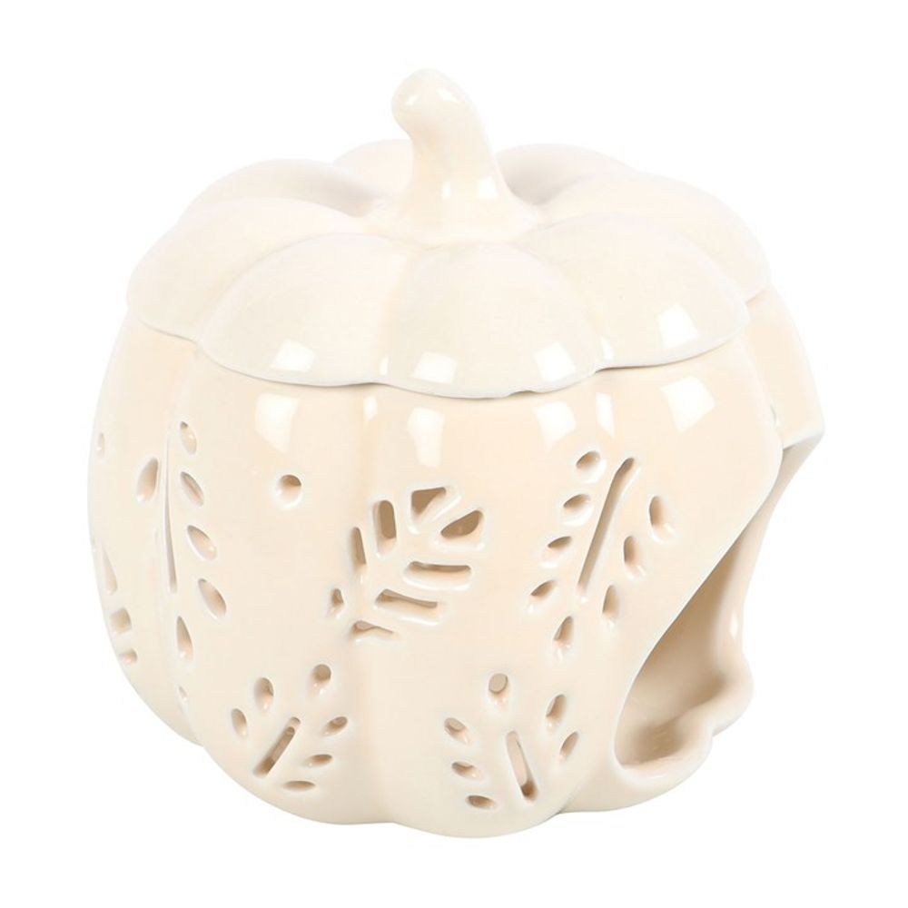 Off White Autumn Leaves Pumpkin Oil Burner - Joe’s Haven
