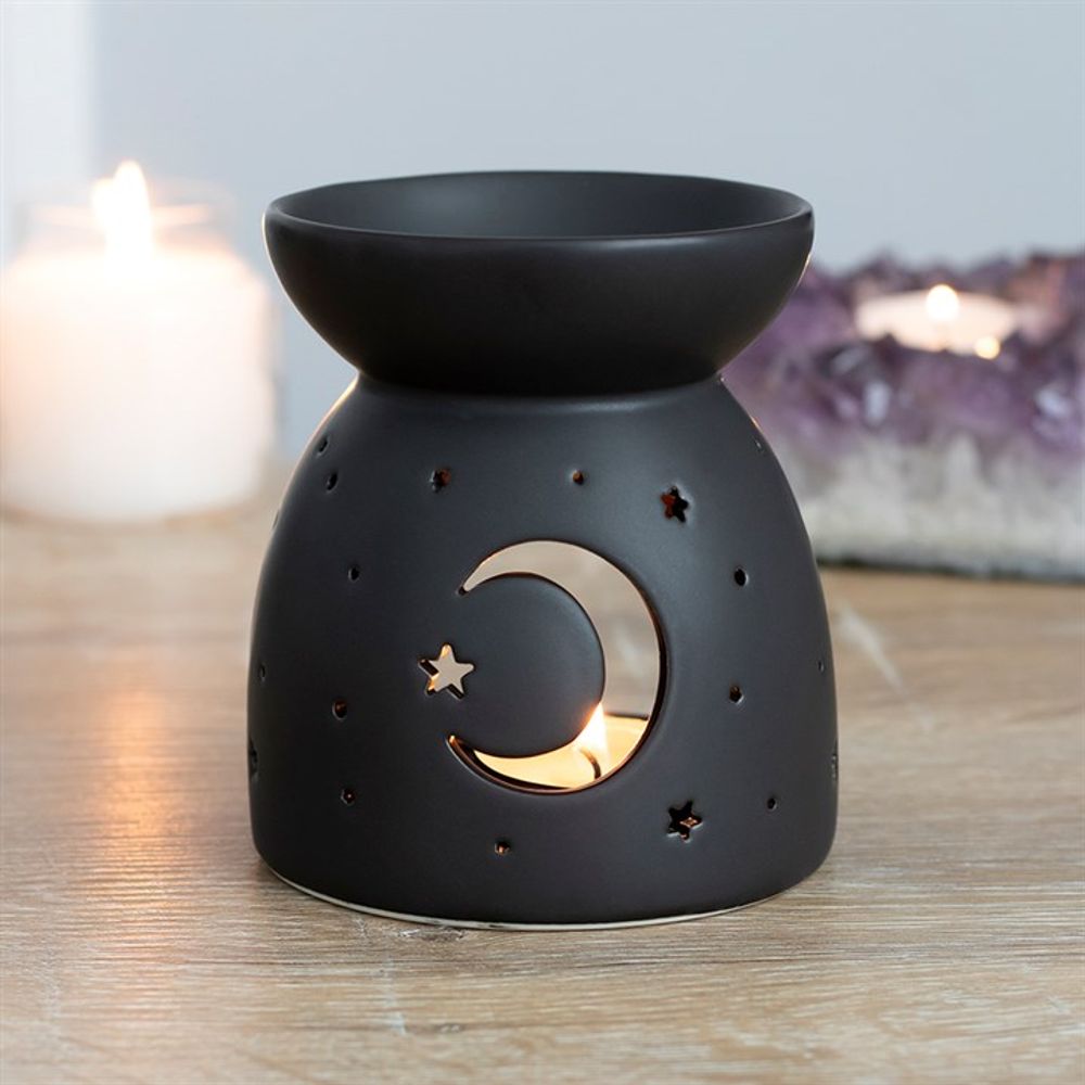 Black Mystical Moon Cut Out Oil Burner - Joe’s Haven