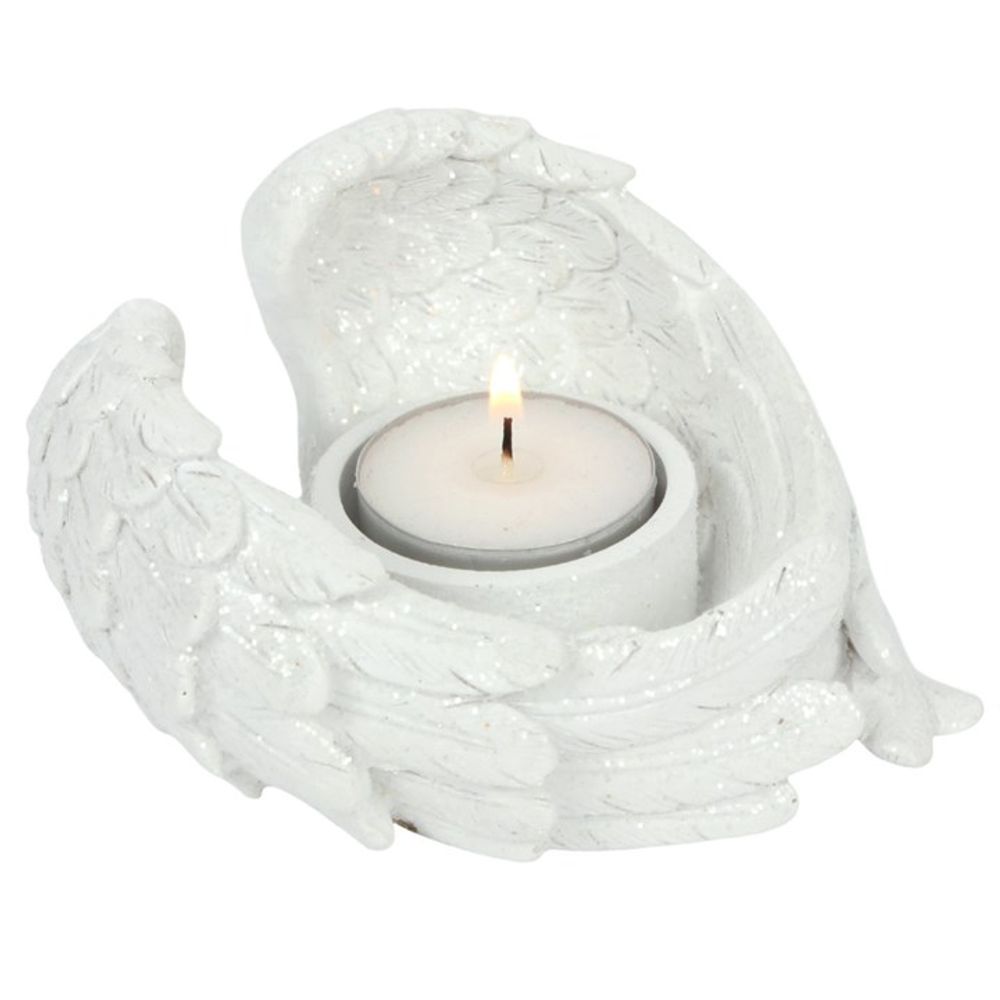 Glitter Angel Wing Candle Holder - Joe’s Haven