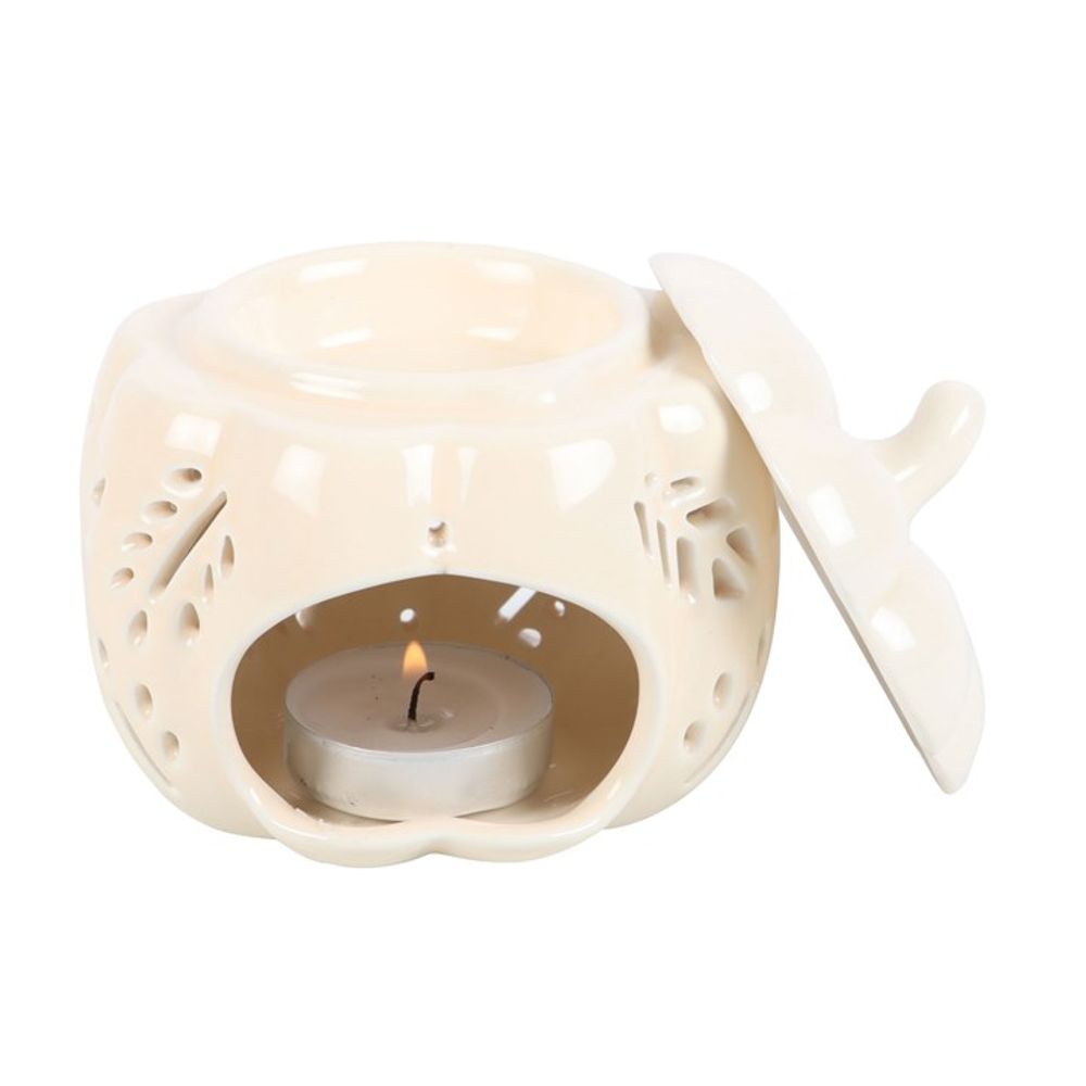Off White Autumn Leaves Pumpkin Oil Burner - Joe’s Haven