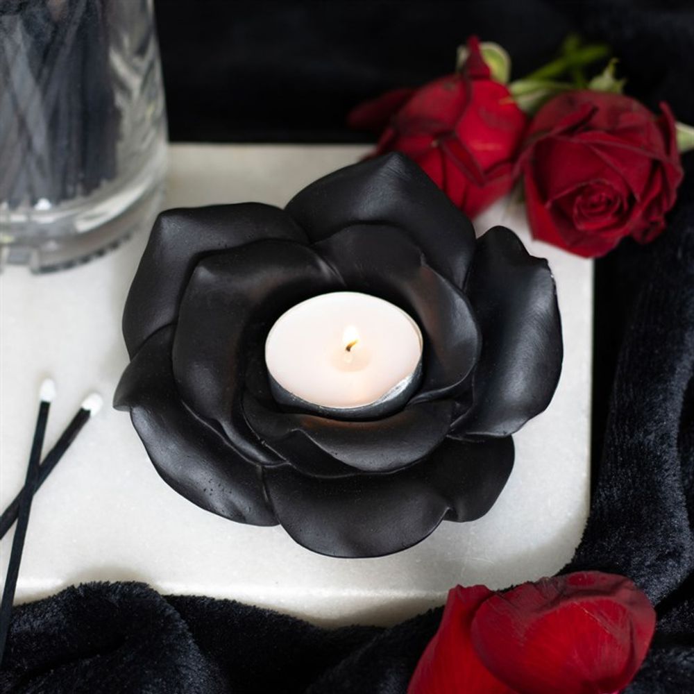 Black Rose Resin Tealight Candle Holder - Joe’s Haven