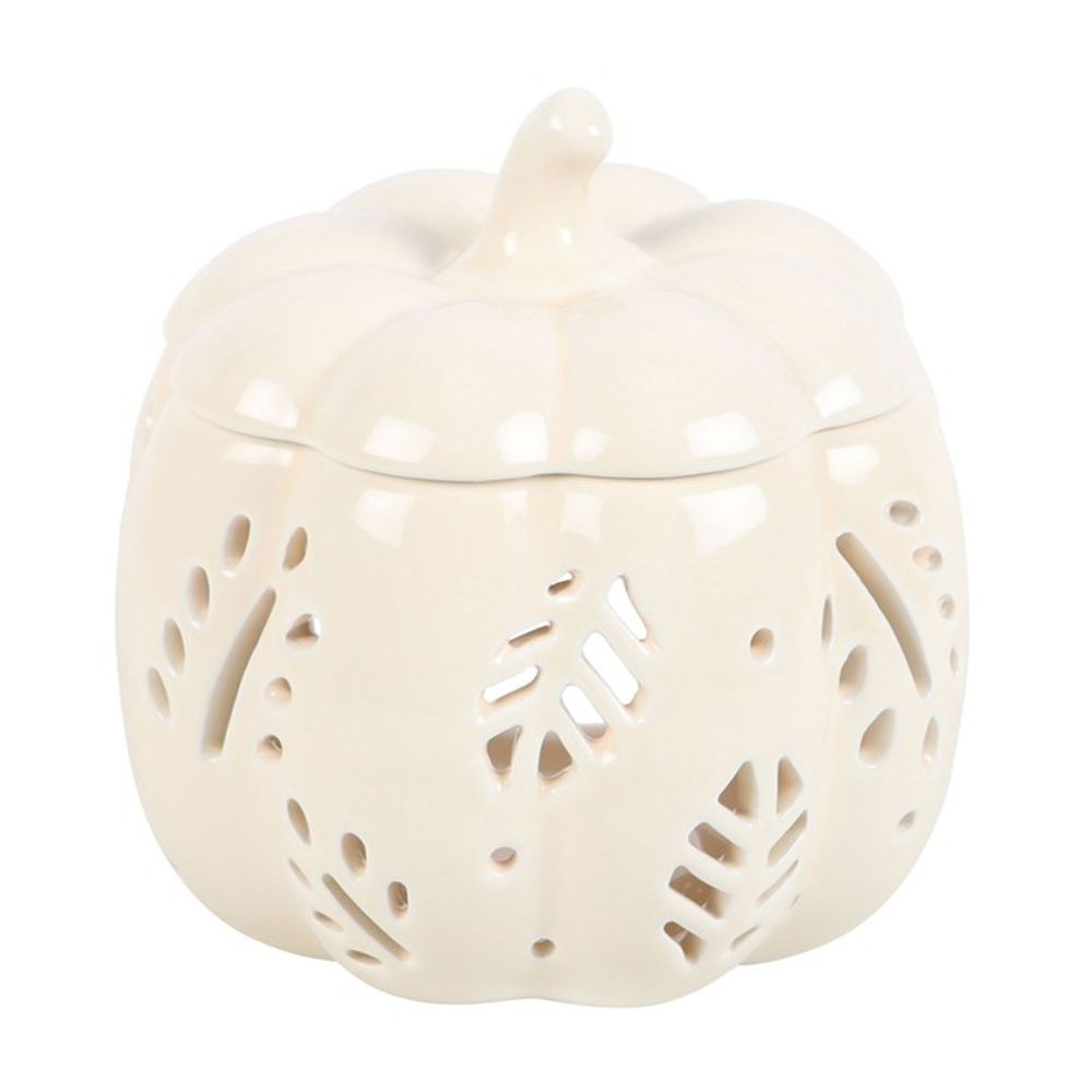 Off White Autumn Leaves Pumpkin Oil Burner - Joe’s Haven