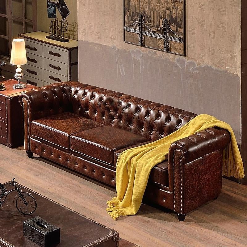 Vintage Chesterfield Three Seater Sofa - Joe’s Haven