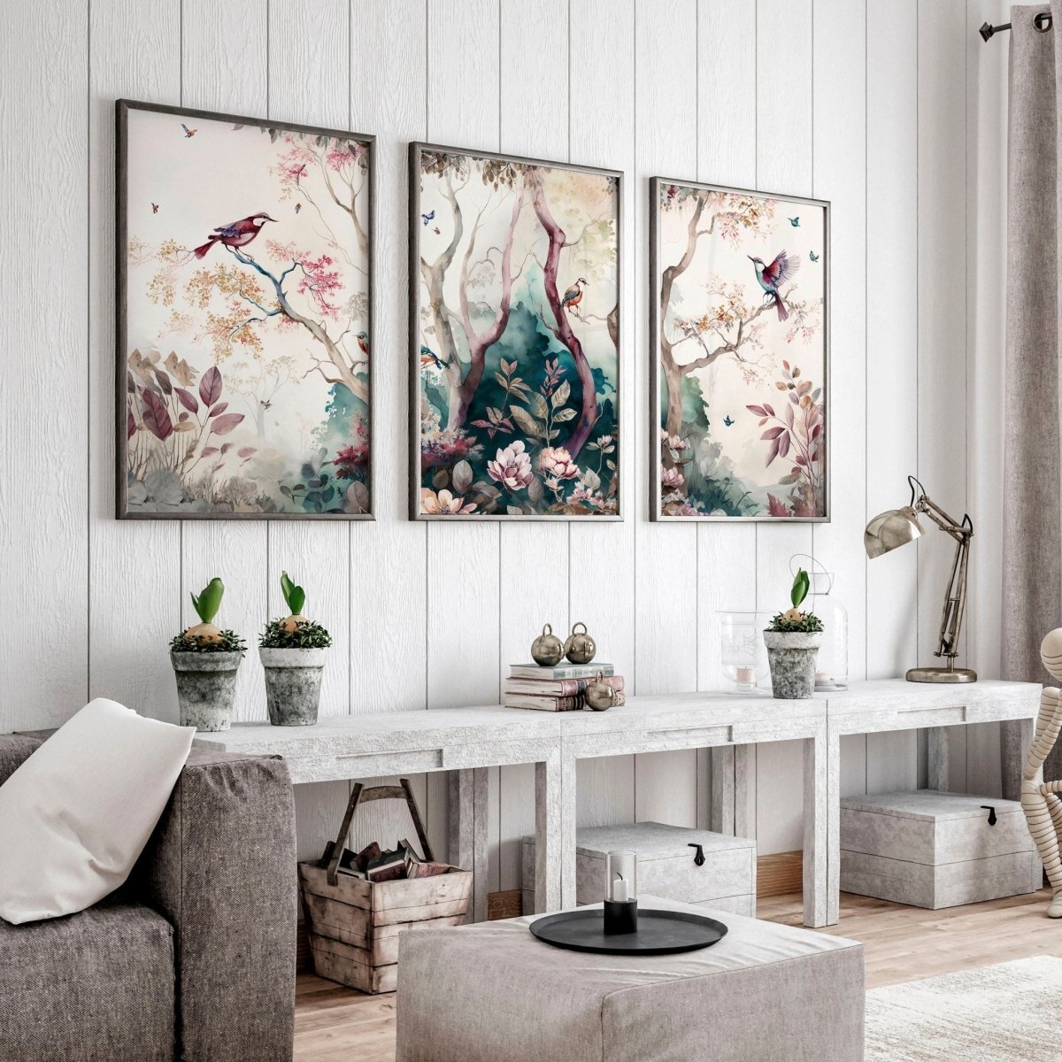 3 set of wall art | chinoiserie prints for living rooms - Joe’s Haven