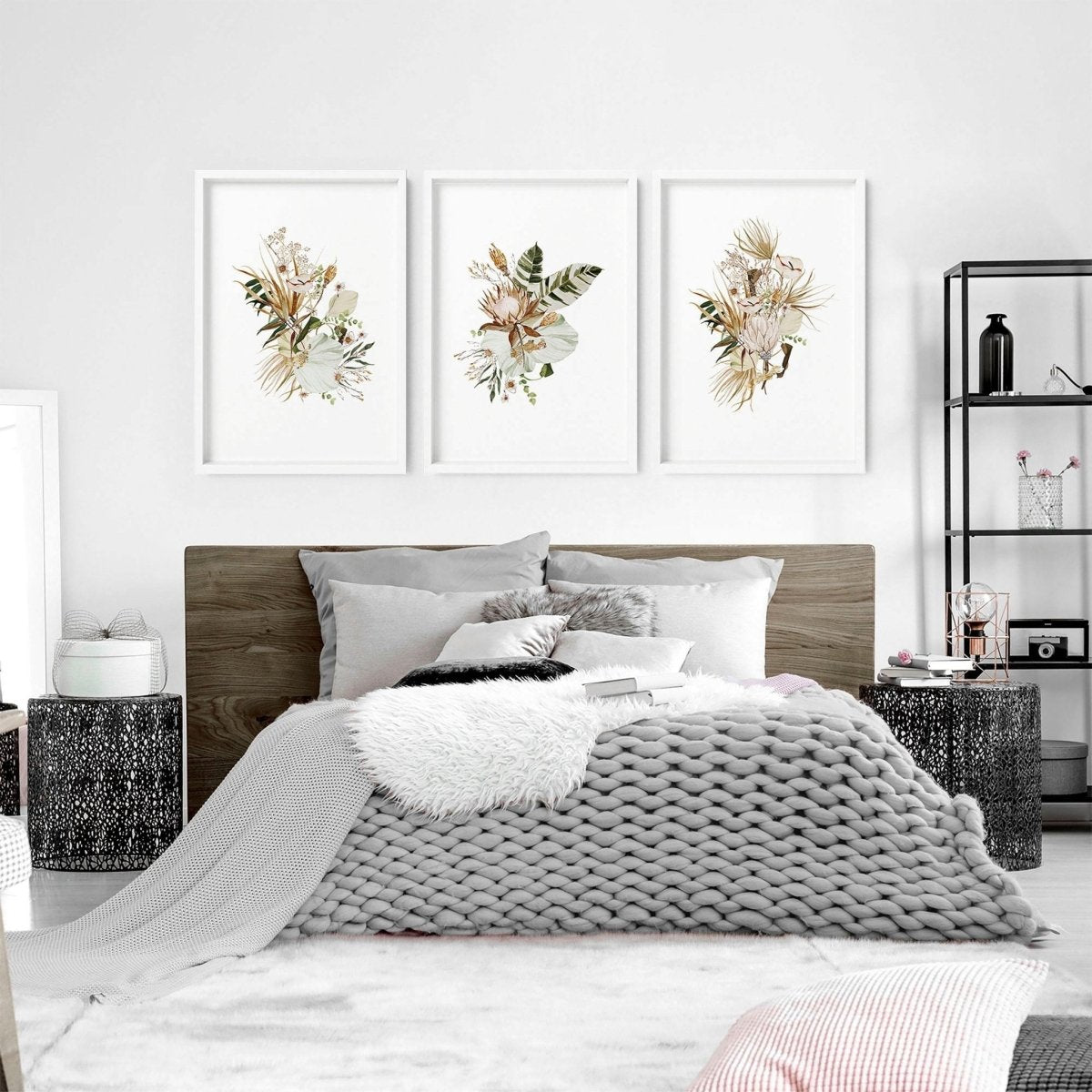 3 pictures above bed | set of 3 framed wall art - Joe’s Haven