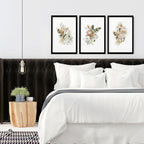 3 pictures above bed | set of 3 framed wall art - Joe’s Haven