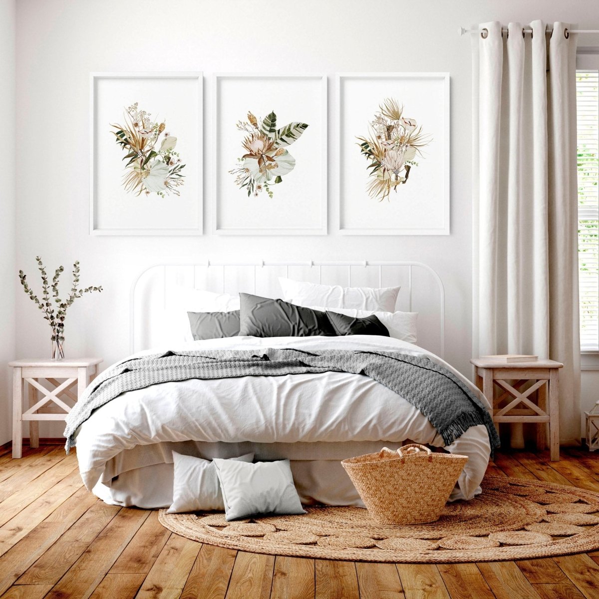3 pictures above bed | set of 3 framed wall art - Joe’s Haven