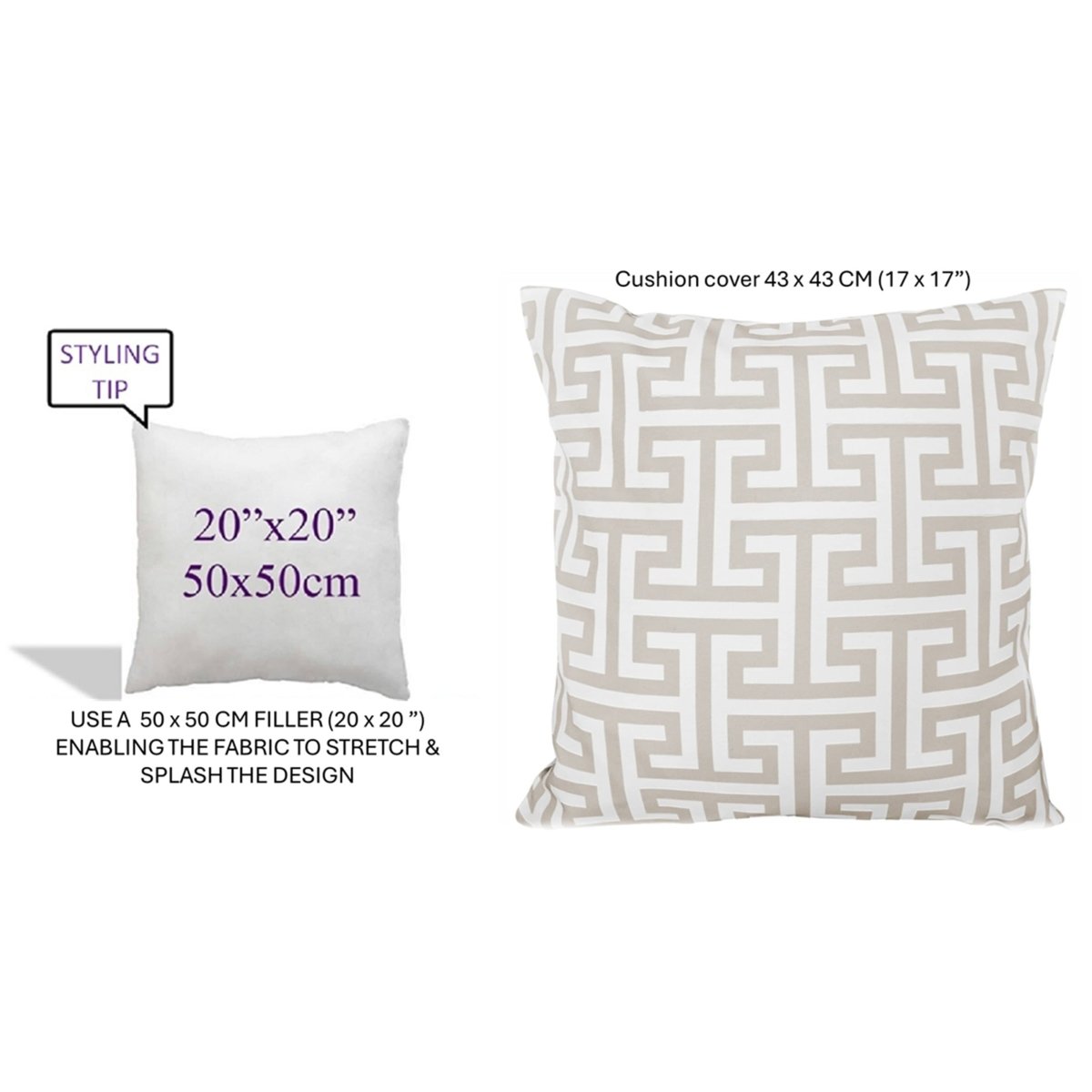 Waterproof Breathable Milano Natural Hollowfibre Filled Cushions for Outdoor Garden - Joe’s Haven