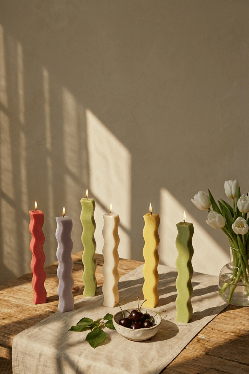 Wavy Pillar Candle - Joe’s Haven
