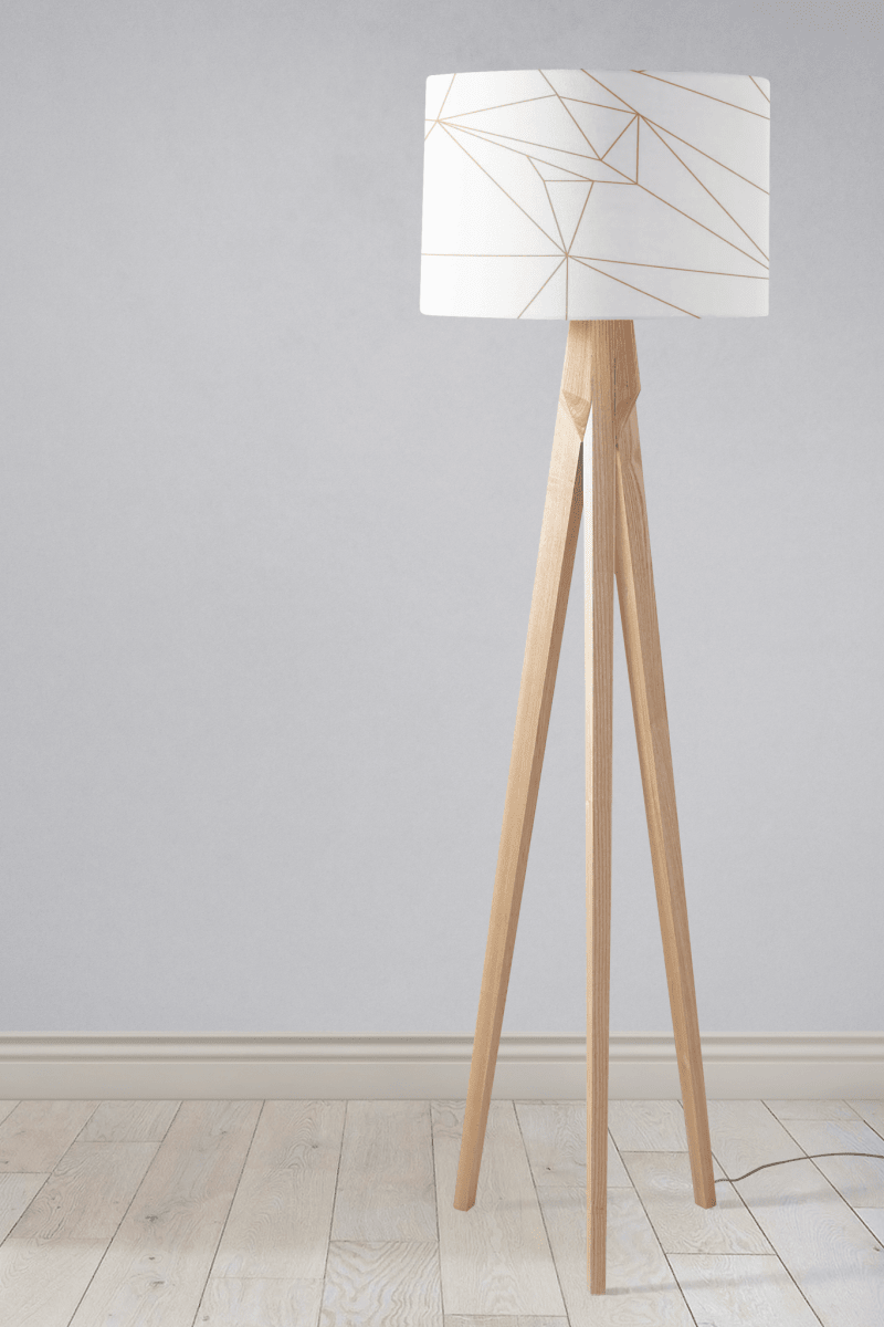 White and Rose Gold Lines Lampshade - Joe’s Haven