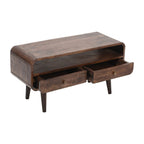 Franklin Dark Mango Wood TV Stand with 2 Drawers - Joe’s Haven