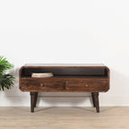 Franklin Dark Mango Wood TV Stand with 2 Drawers - Joe’s Haven