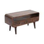 Franklin Dark Mango Wood TV Stand with 2 Drawers - Joe’s Haven