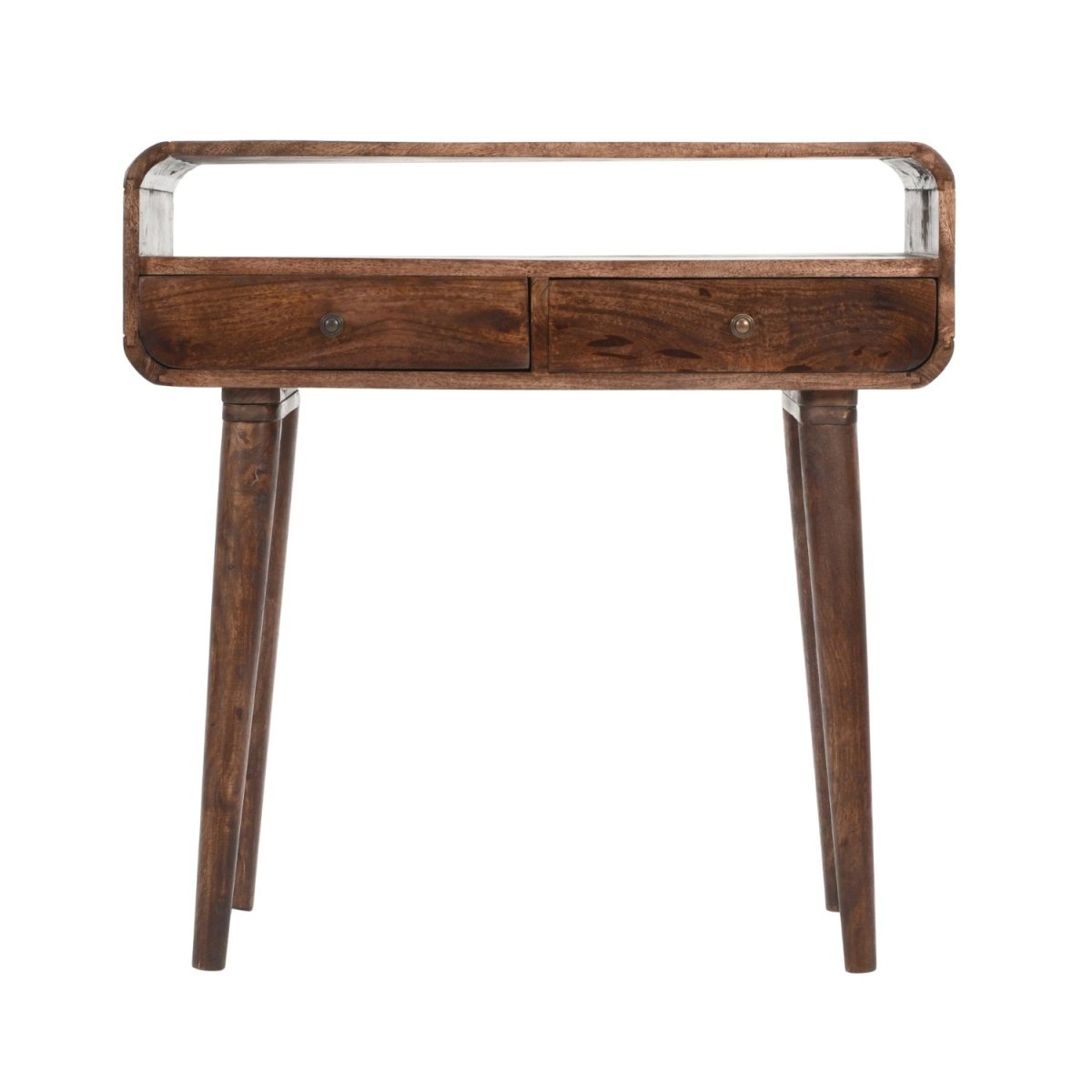 Franklin Dark Mango Wood Console Table with 2 Drawers - Joe’s Haven