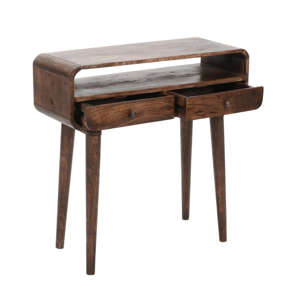 Franklin Dark Mango Wood Console Table with 2 Drawers - Joe’s Haven