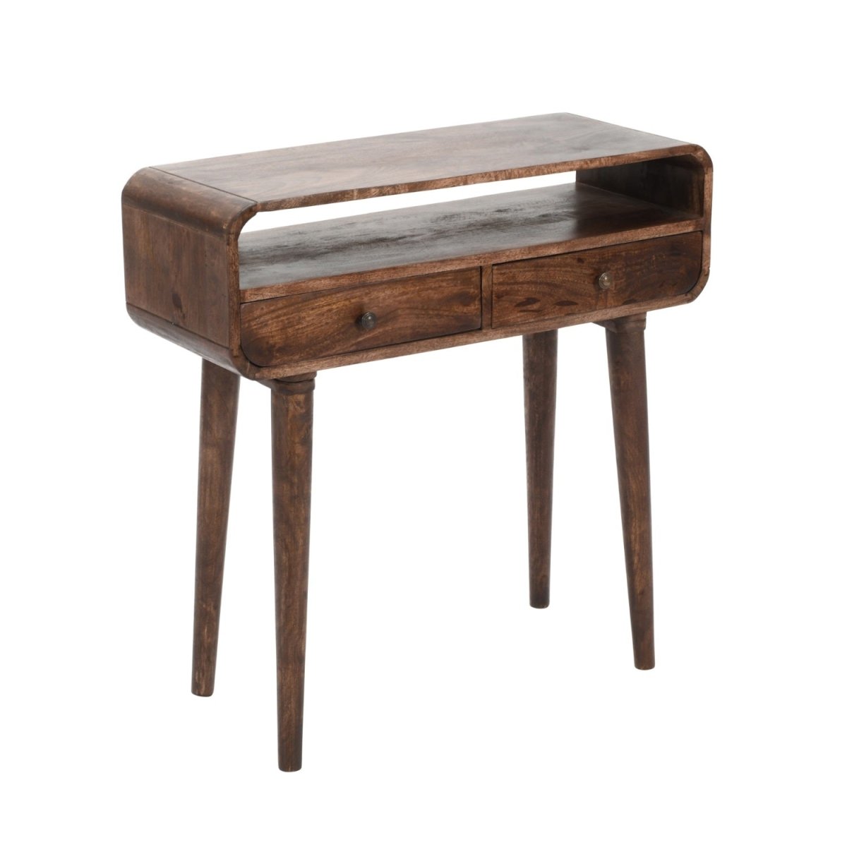 Franklin Dark Mango Wood Console Table with 2 Drawers - Joe’s Haven