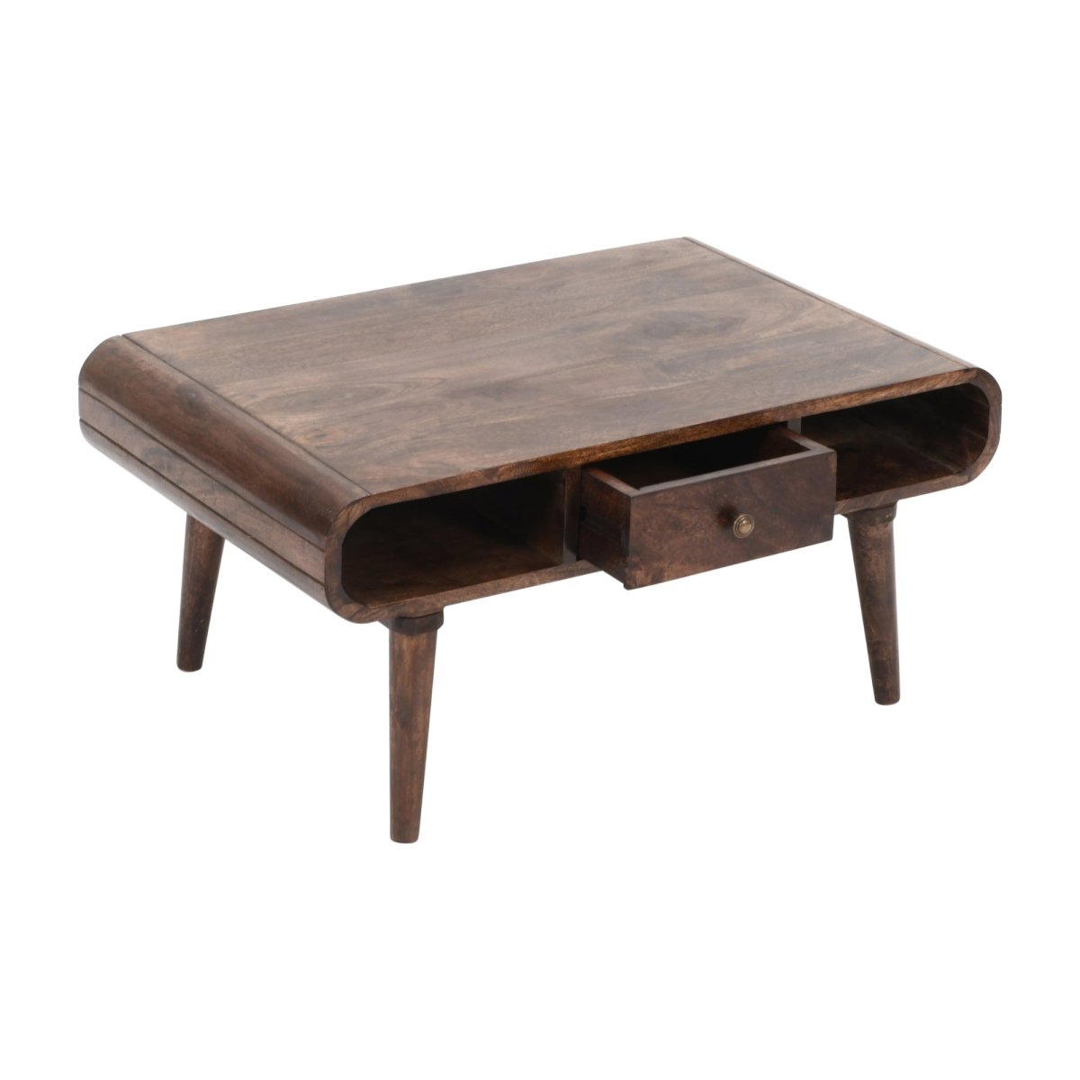 Franklin Dark Mango Wood Coffee Table with Drawer - Joe’s Haven