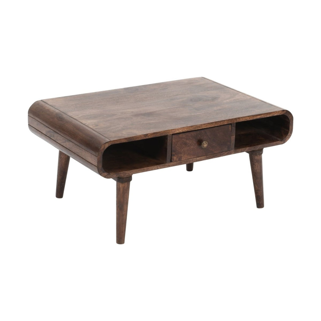 Franklin Dark Mango Wood Coffee Table with Drawer - Joe’s Haven