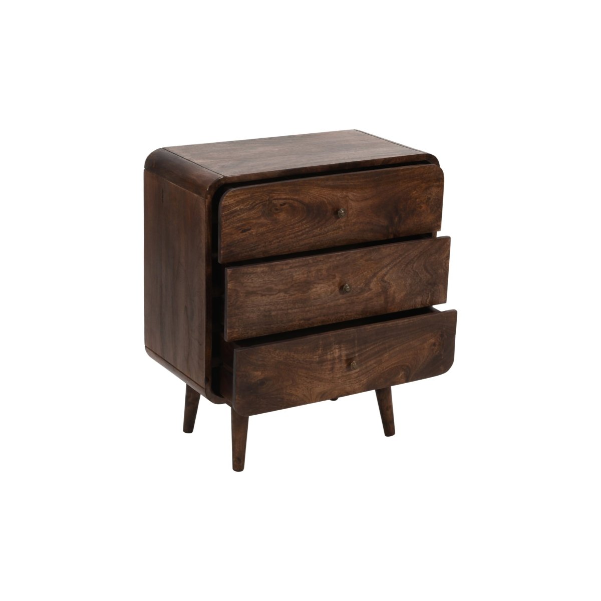Franklin Dark Mango Wood Chest Of 3 Drawers - Joe’s Haven