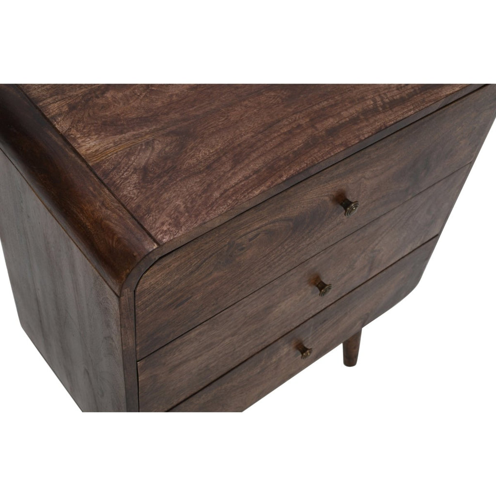 Franklin Dark Mango Wood Chest Of 3 Drawers - Joe’s Haven