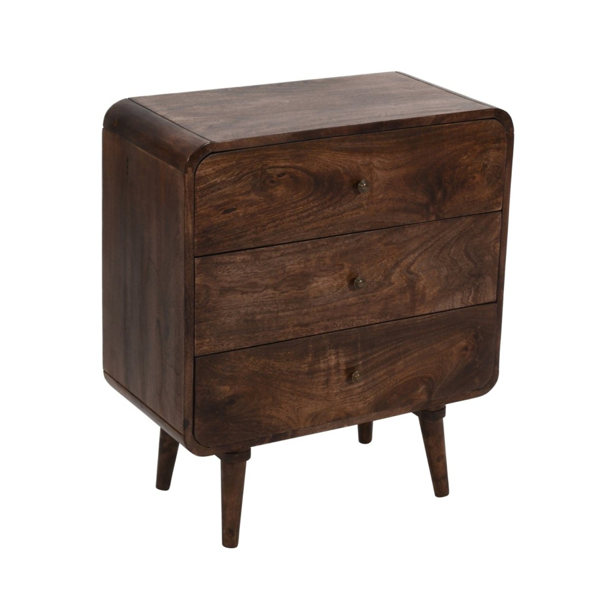 Franklin Dark Mango Wood Chest Of 3 Drawers - Joe’s Haven