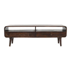 Franklin Dark Mango Wood Large TV Stand with 2 Drawers - Joe’s Haven