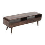 Franklin Dark Mango Wood Large TV Stand with 2 Drawers - Joe’s Haven