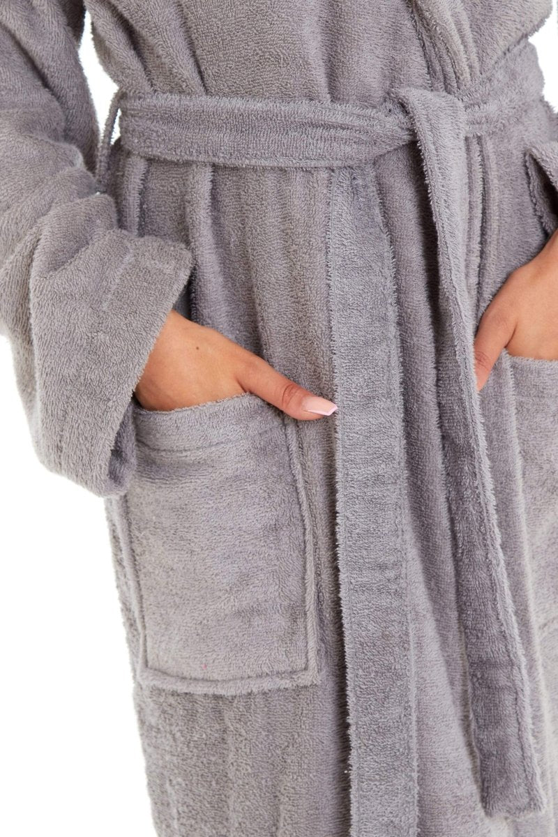 Women's Bamboo Cotton Hooded Towelling Robe - Joe’s Haven