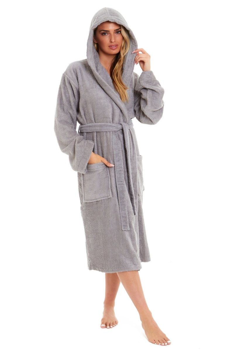 Women's Bamboo Cotton Hooded Towelling Robe - Joe’s Haven