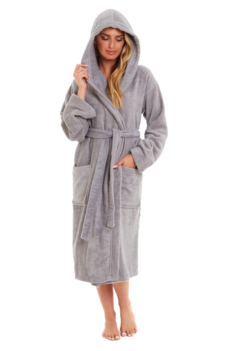 Women's Bamboo Cotton Hooded Towelling Robe - Joe’s Haven