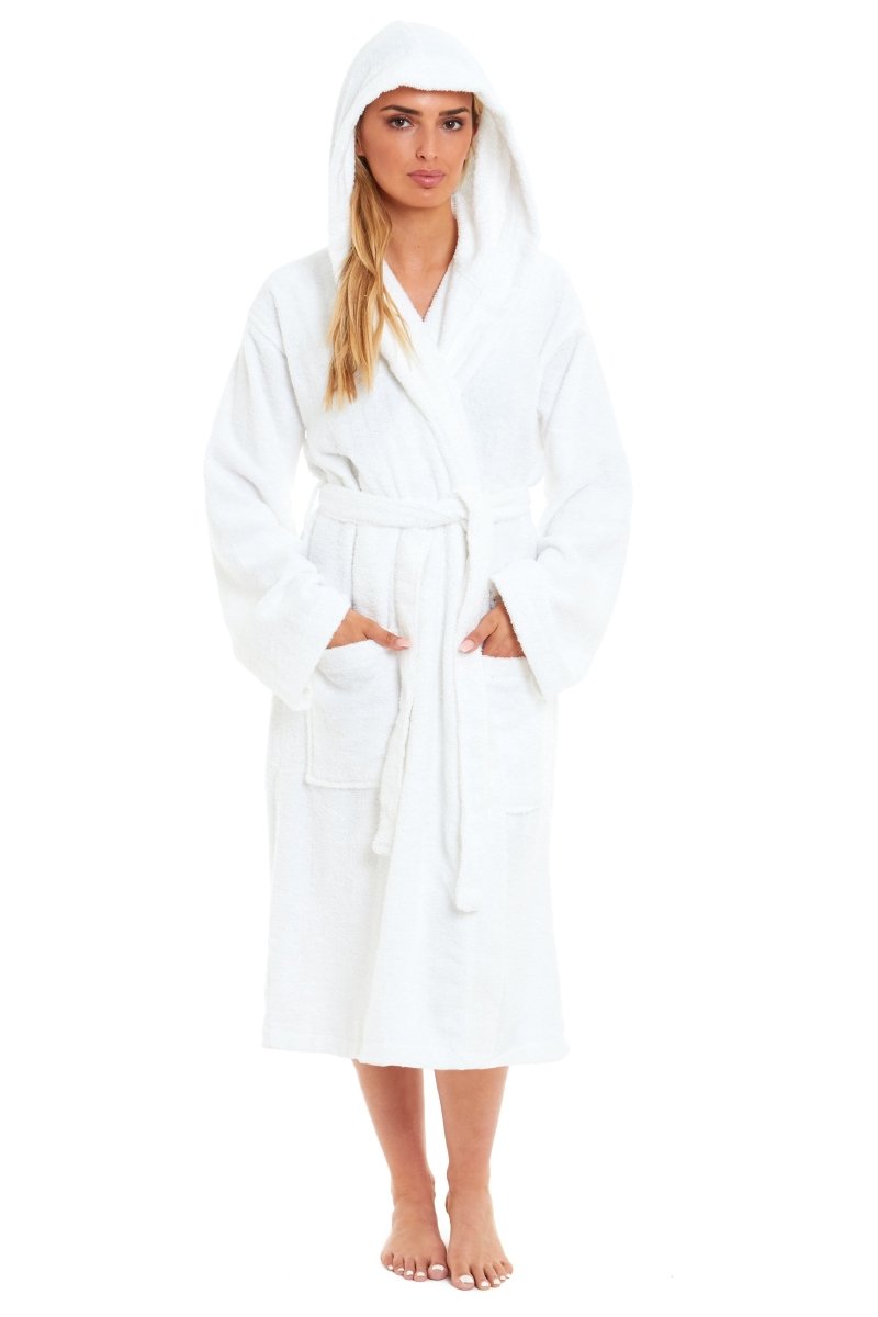 Women's Bamboo Cotton Hooded Towelling Robe - Joe’s Haven
