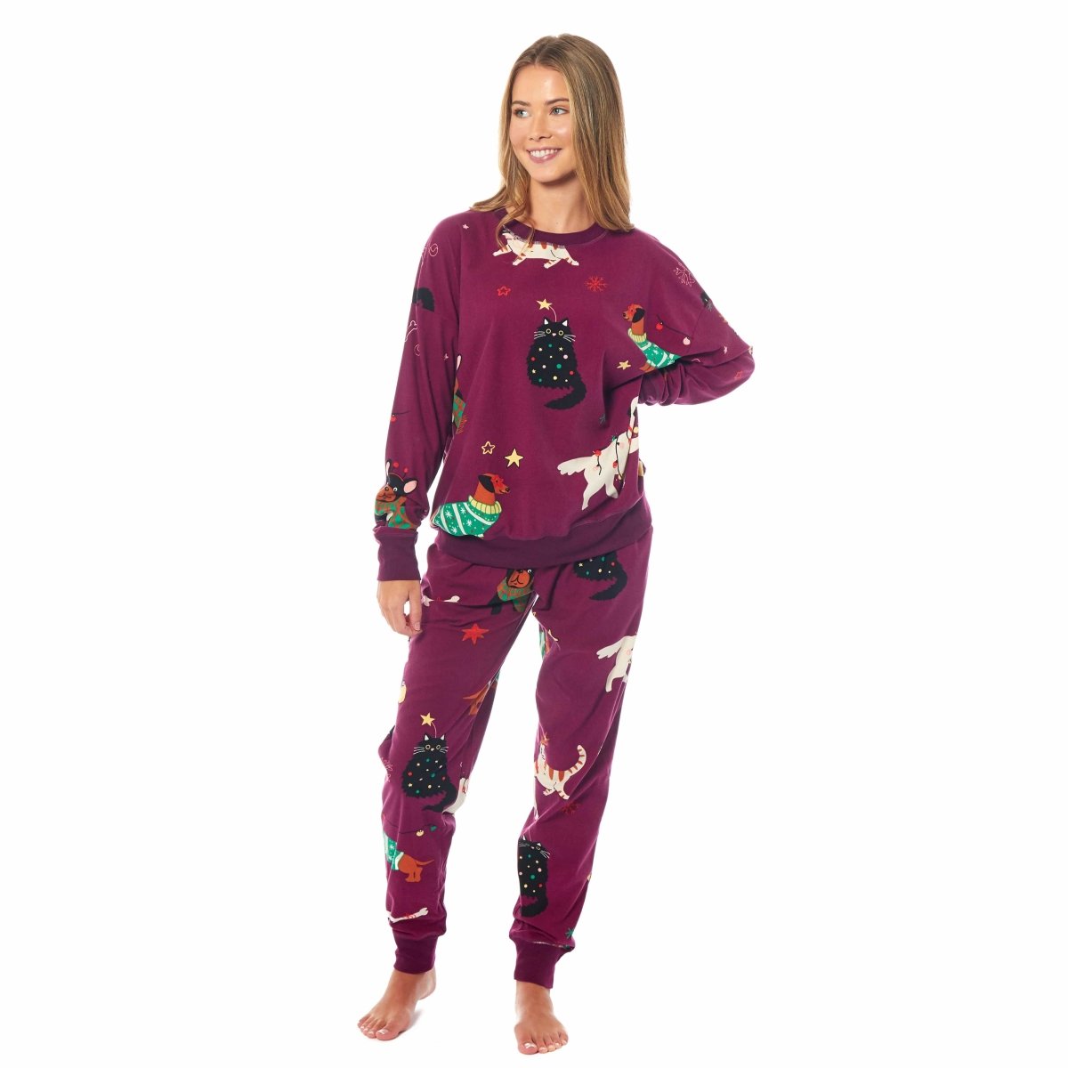 Women's Cats & Dogs Soft Fleece Long Sleeve Pyjama Set - Joe’s Haven