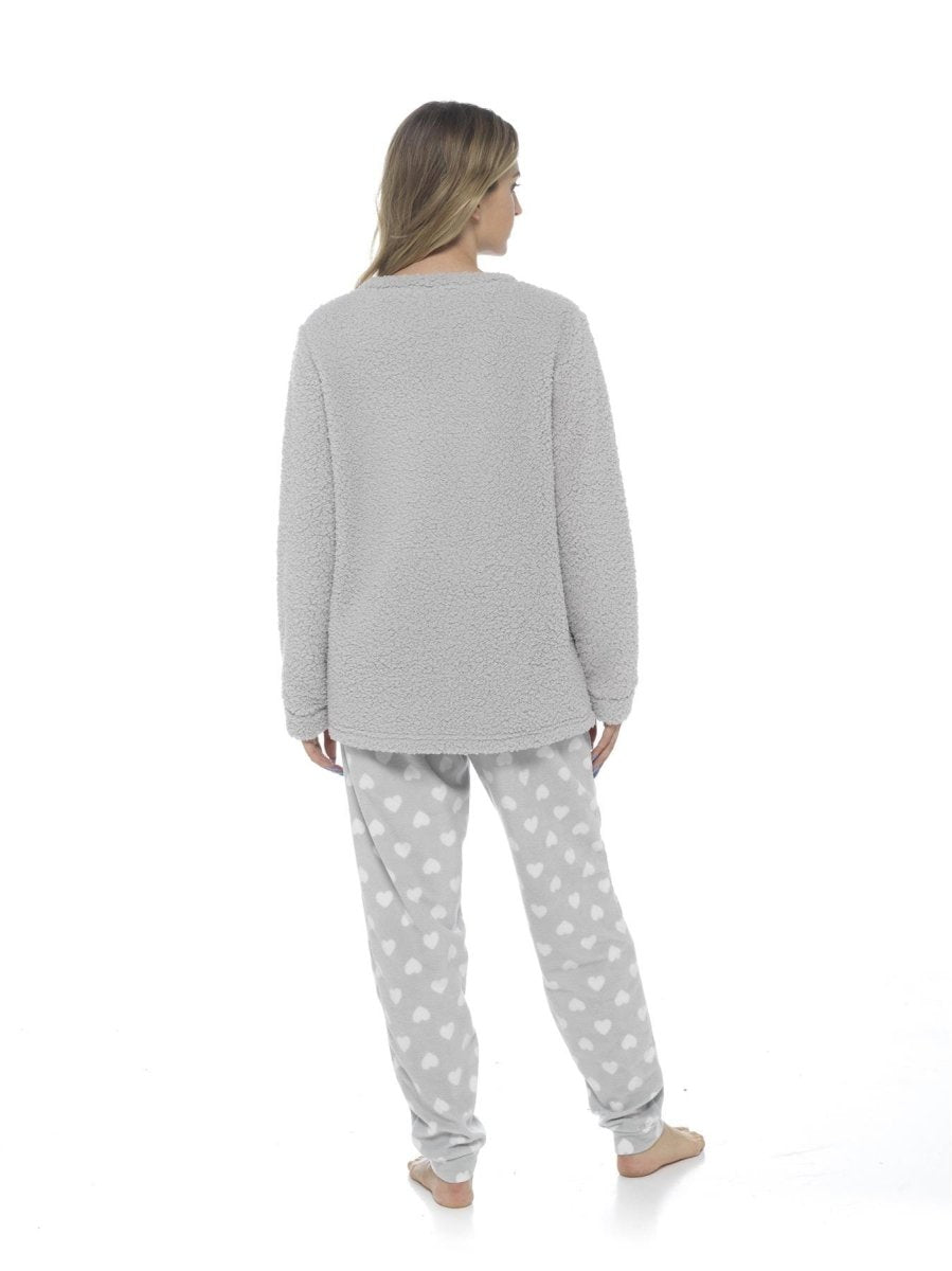 Women's Cosy Sloth Teddy Fleece Pyjama Set - Joe’s Haven
