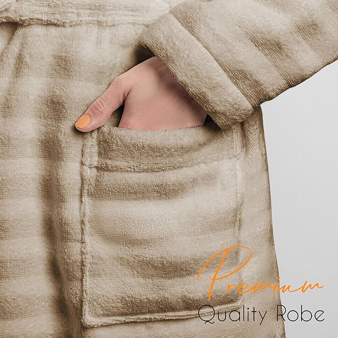 Women's Hydro Ribbed Ultra Soft 100% Cotton Hooded Bath Robes - Joe’s Haven