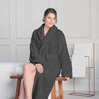 Women's Hydro Ribbed Ultra Soft 100% Cotton Hooded Bath Robes - Joe’s Haven